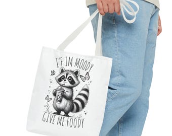 Cute Raccoon Tote Bag - Funny Animal Shopper Bag, Perfect for Gifts, Grocery Runs, Eco-Friendly Bag, Moody Vibe