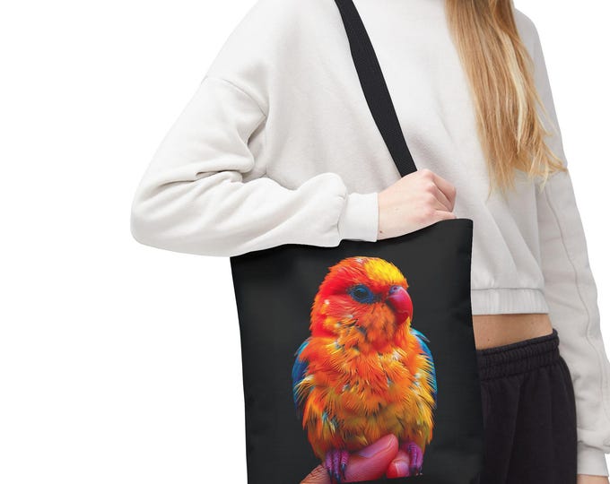 Vibrant Parrot Tote Bag - Colorful Bird Lover's Eco-Friendly Shoulder Bag, Perfect Gift, Grocery Bag, Beach Tote
