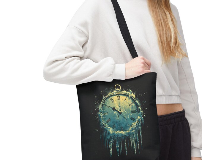 Frozen Time Tote Bag, Stylish Weekender Bag, Unique Gift for Him/Her, Chic Shopping Tote, Perfect for Holidays, Travel Companion