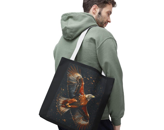 Majestic Eagle Tote Bag - Whimsical Wildlife Art, Perfect for Nature Lovers, Gift for Birdwatchers, Eco-Friendly Shopping Bag, Stylish