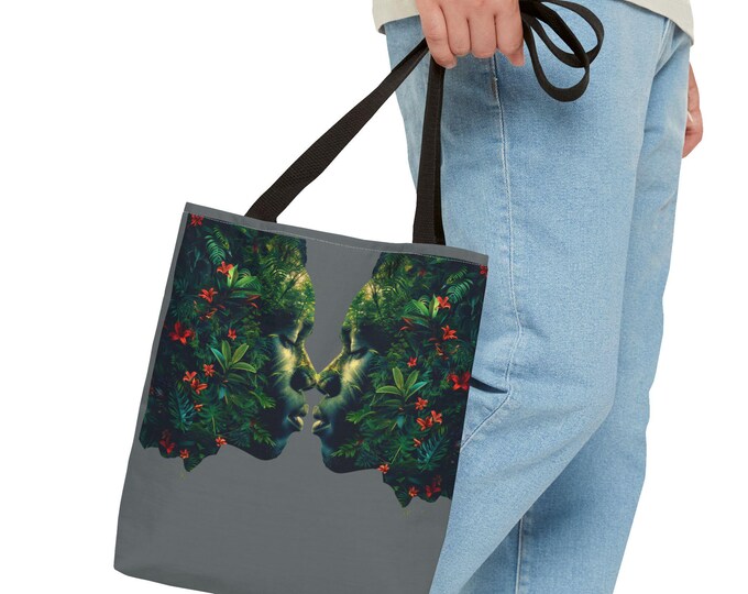 Nature-Inspired Tote Bag, Eco-Friendly Shopper, Jungle Vibe, Perfect for Gift Giving, Bohemian Style, Summer Outings, Travel