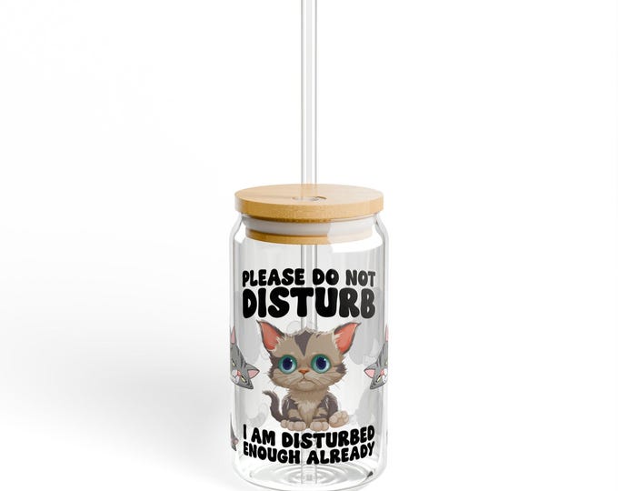 Cute Animal Sipper Glass, Funny Cat and Dog Design, Perfect for Home, Office, Gifts, 16oz Drinking Cup, Humor for Pet Lovers