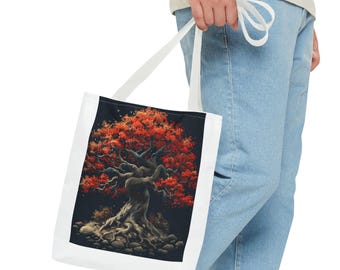 Autumn Tree Art Tote Bag, Nature Lover Gift, Shopping Bag, Eco-Friendly, Fall Decor, Tree of Life Design