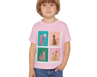 Whimsical Toddler T-Shirt, Fun Animal Prints, Perfect Birthday Gift, Cute Kids Apparel, Everyday Wear, Dress-Up Occasion - Heavy Cotton™