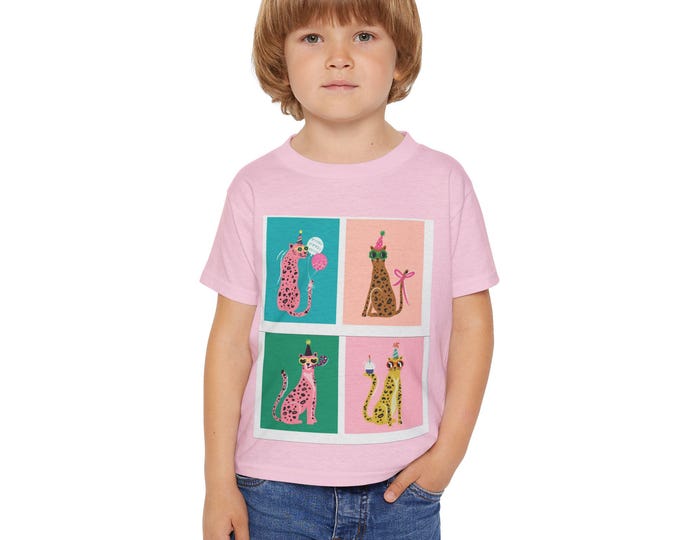 Whimsical Toddler T-Shirt, Fun Animal Prints, Perfect Birthday Gift, Cute Kids Apparel, Everyday Wear, Dress-Up Occasion - Heavy Cotton™