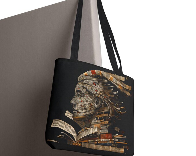 Literary Dreams Tote Bag, Book Lover Gift, Literary Accessories, Reading Bag, Library Tote, Unique Book Bag