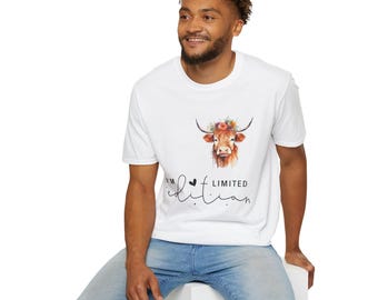 Limited Edition Floral Cow T-Shirt, Cute Animal Tee for Farm Lovers, Funny Gift for Birthdays, Perfect for Casual Wear, Animal Lover Shirt