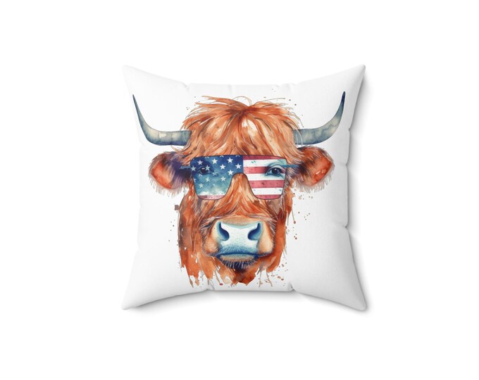 Whimsical Decorative Pillow - Cow Design, Follow Your Dreams, Farmhouse Decor, Gift for Home, Couch Cushion, Rustic Charm