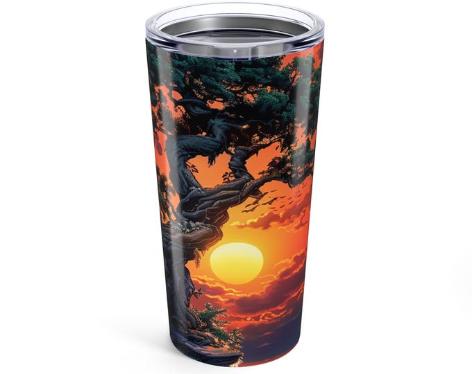 Nature-Inspired 20oz Tumbler - Sunset Art, Insulated Drinkware, Travel Mug, Gift for Nature Lovers, Outdoor Enthusiasts, Camping