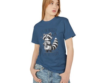Cute Raccoon Mood Tee for Animal Lovers, Perfect Gift, Casual Style, Everyday Wear, Birthday Present, Fun Graphic T-Shirt