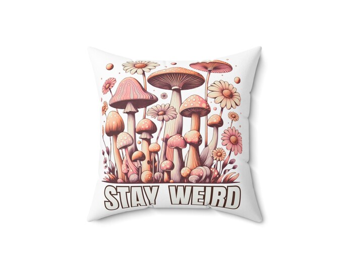 Stay Weird & Volleyball Mom Throw Pillow - Perfect for Home Decor, Gift for Moms, Indoor Accent Cushion, Funky Design, Sporty Chic