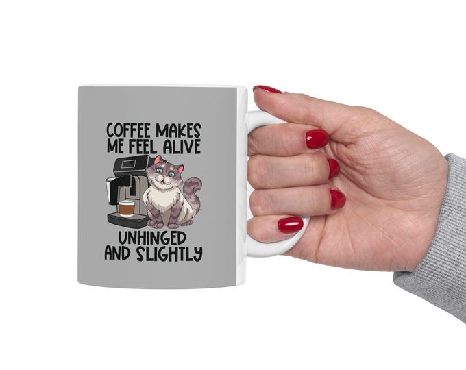 Coffee Lover's Ceramic Mug, Perfect Gift for Coffee Enthusiasts, Cute Mug for Home or Office, Great for Birthdays, Cozy Vibe, Unique Design