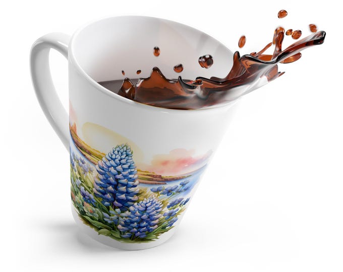 Serene Floral Latte Mug, Nature Lover Gift, Coffee Cup, Spring Decor, Housewarming Present, Drinkware for Outdoor Enthusiasts