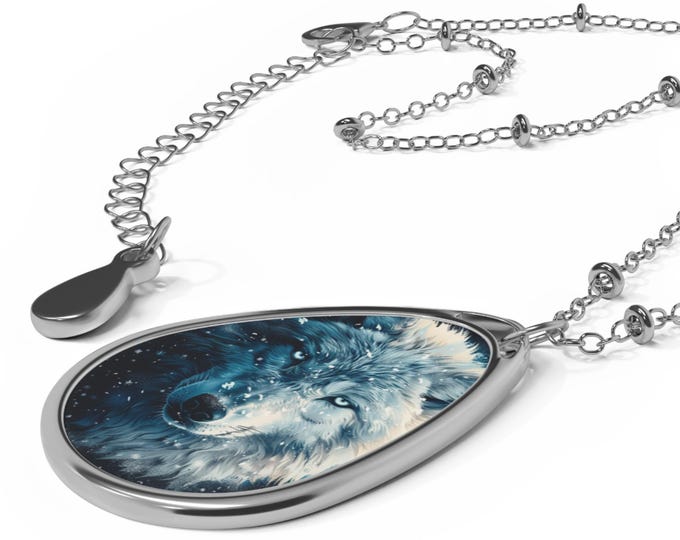Wolf Pendant Necklace, Celestial Jewelry, Animal Lover Gift, Nature Inspired Necklace, Unique Layering Piece, Gift for Her