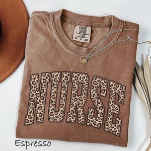 Comfort Colors® Leopard Nurse Shirt, Nurse T-Shirt, RN Shirt, Nursing School Shirt, Registered Nurse Shirt, Nurse Gift