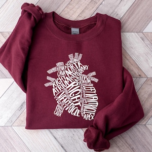 Heart Anatomy Sweatshirt: Cardiac Nursing, Medical Student Gift