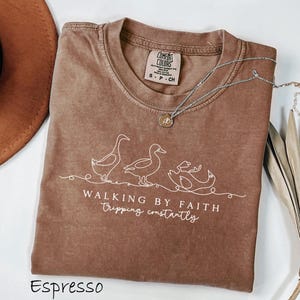 Comfort Colors® Walking by Faith Tripping Constantly, Inspirational Shirt, Christian Shirt, Minimal Christian Shirt for Women, Religious Tee
