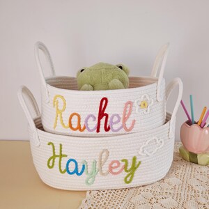 Personalized Baby Shower Gift Basket, Baby Gift Basket, Newborn Gift, Baby Shower Gift, Rope Cotton Basket, Baby Name Gift, Boy or Girl