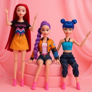 Kpop Demon Hunters Doll Set – 3D Anime Character Figures｜Kpop Girl Group Poseable Figurines｜Collectible Dolls for Kids, Fans & Gift Givers