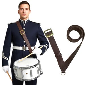 Cintura regolabile in pelle fatta a mano per rullante da banda musicale