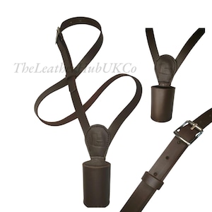 Kids Flag Pole Holder - Leather Cross Belt for Scouts - Military Parade Accessory - Marching Band Gear for Boys & Girls - Brown Mini Carrier