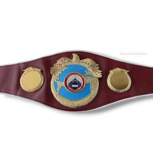 WBO Championship Boxing Belt Replica – Full Size 3D Leather Title Belt for Adults | Handmade Sports Memorabilia & Display Award