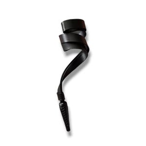 Black Leather Sword Knot – Handmade Military Saber Tassel for Parade, Reenactments & Cosplay – Adjustable LARP Uniform Accessory