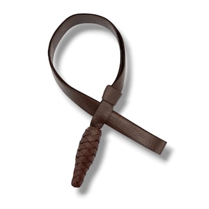 Brown Leather Sword Knot – Handmade Military Saber Tassel for Ceremonial Uniforms, Reenactments, LARP & Cosplay Accessories