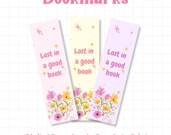 3 Marcapáginas florales de primavera imprimibles: flores de acuarela y frase en tonos pastel (descarga digital)