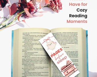 Marcapáginas imprimible "Páginas antes de dormir"