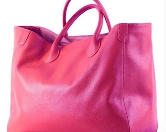 Handmade Black Cowhide Leather Tote Bag for Women | Large Oversized Shoulder Handbag with Double Handles | Travel & Work Purse