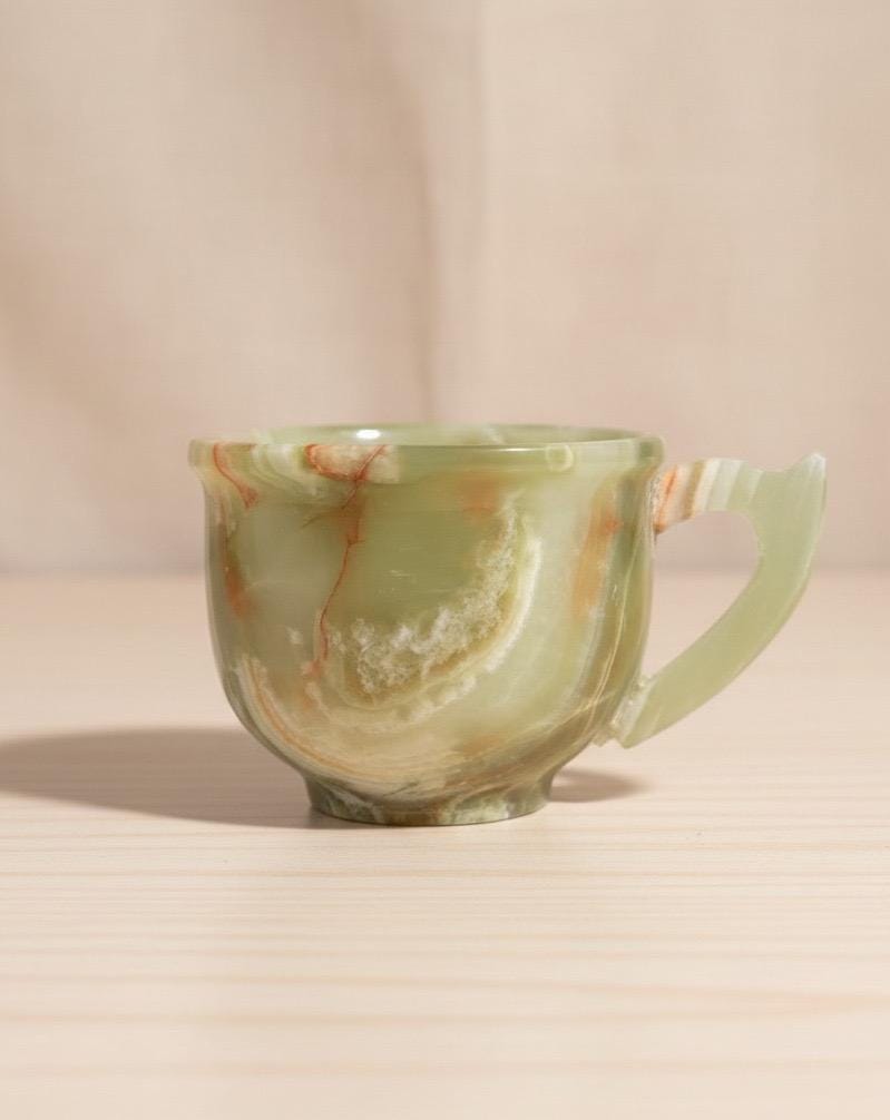 パキスタン産、357g 手彫りオニキスカップ＆ソーサー - Etsy 日本