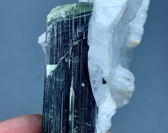 73g Natural Green Cap Tourmaline Crystals with Feldspar - Skardu Pakistan