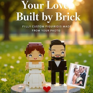 Custom Couple Brick Figurines – Personalized Wedding Gift, Anniversary Keepsake, Mini Me Figurine Set
