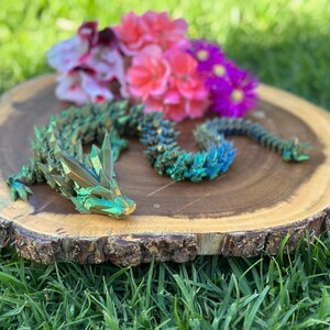 Dragon de cristal flexible - Jouet articulé en PLA imprimé en 3D | Cinderwing3D | Cadeau fantastique pour tous les âges