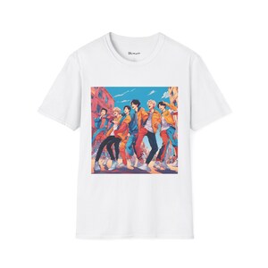 Vibrant Unisex Softstyle T-Shirt featuring Urban Art Design