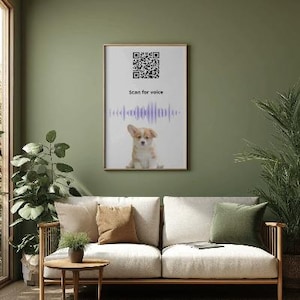 Custom Pet Voice Soundwave Poster, Pet Memorial QR Code Art (Digital Download)