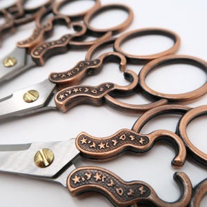 Elegant Bronze Scissors, Designer Stainless Steel Shears, Decorative Craft Cutting Tool, Sharp Mini DIY Scissors, Embroidery Sewing Crafts