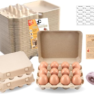 Vintage Egg Cartons - 12 Count Classic 3 x 4-40 Pack Reusable Dozen Egg Cartons - Sturdy Eco-Friendly Design