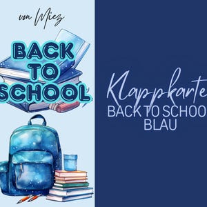 Biglietto pieghevole per la sfida del risparmio sul budget Ritorno a scuola blu A6