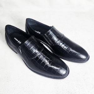 Mocasines de piel auténtica con textura de caimán, color negro, hechos a mano, para hombre, para fiesta, de cuero.