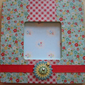 Flowers and Gingham Decoupaged Picture Frame