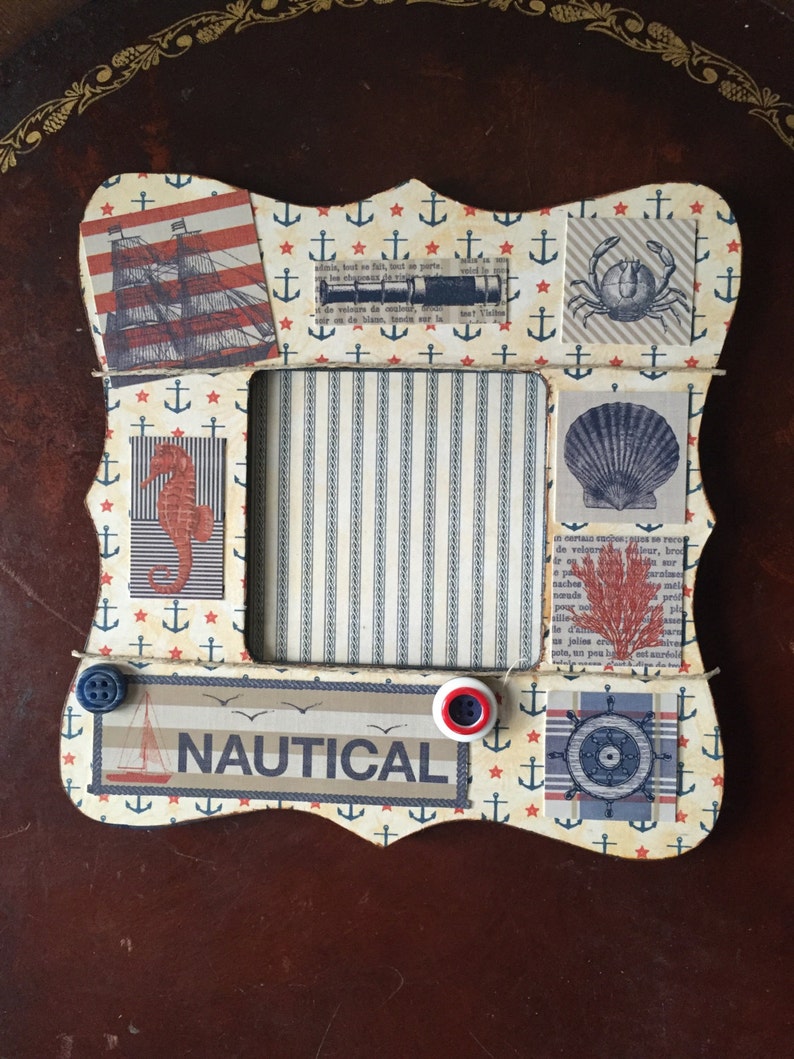 Nautical Themed Decoupaged Picture Frame image 1