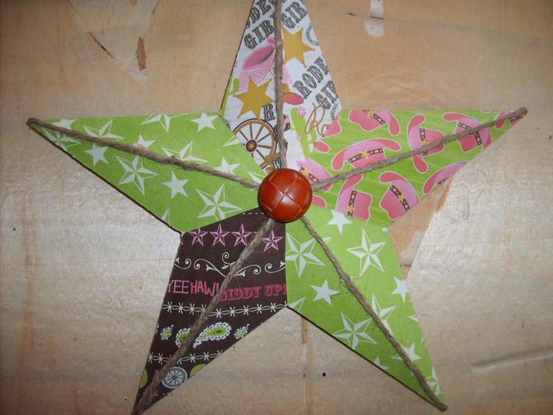 Western Cowgirl Decoupaged Star image 5