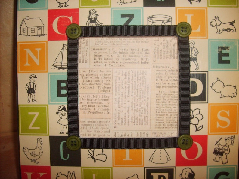 School Days ABC decoupaged picture frame