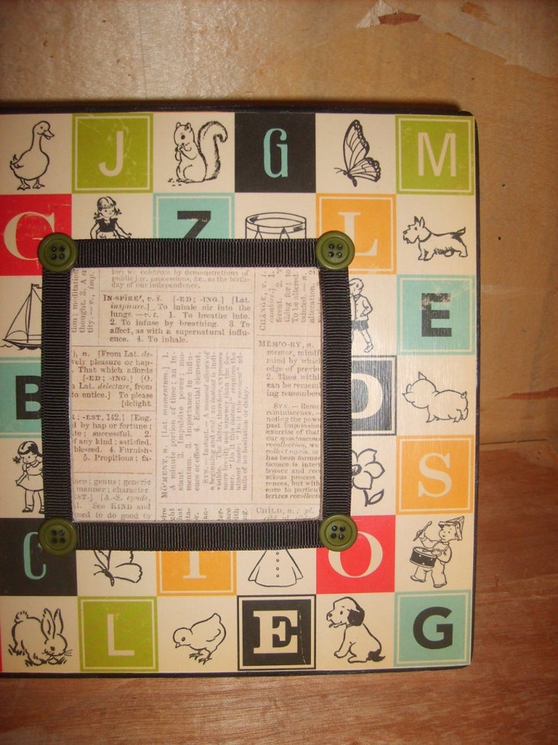 School Days ABC decoupaged picture frame