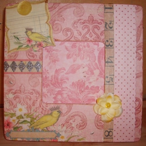 Chic shabby birds decoupaged picture frame