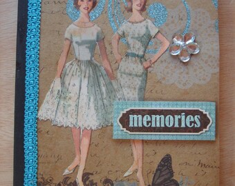 Girls In Party Dresses Memories Journal Altered Composition Book