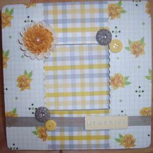 Yellow and Gray Memories Decoupaged Picture Frame
