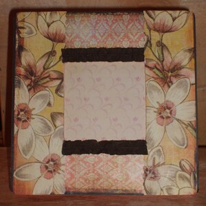 Beautiful Flowers Decoupaged Picture Frame